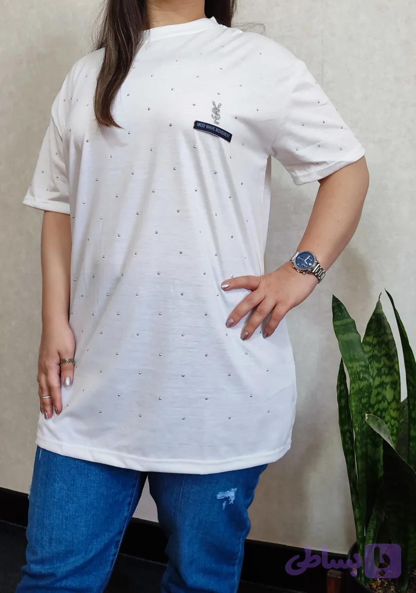 تیشرت لانگ نگینی