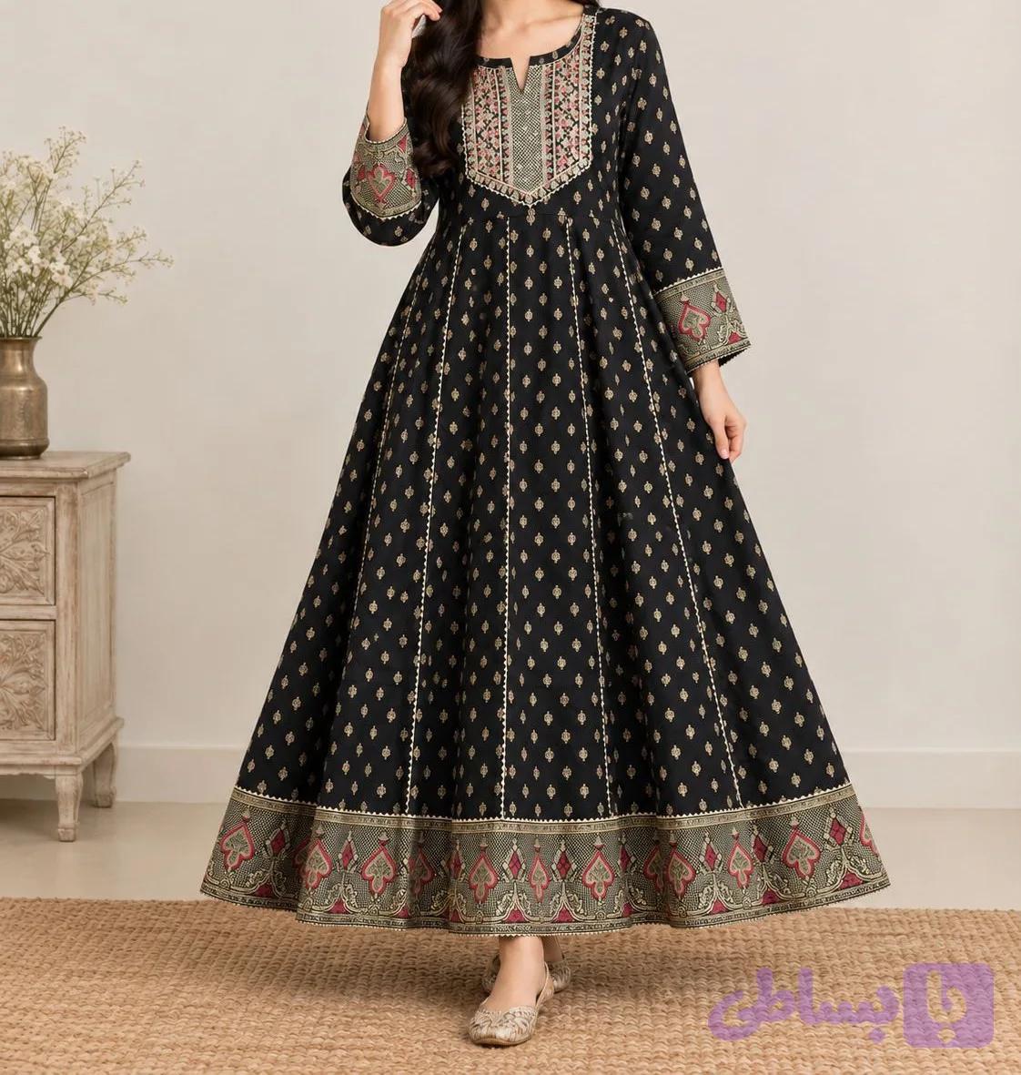 پیراهن زنانه کورتی هندی A7736 — تصویر 1