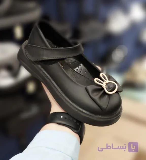 کفش مجلسی دخترانه بچگانه مدل لژدار خرگوشی — تصویر 1