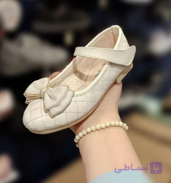 کفش مجلسی دخترانه بچگانه مدل پاپیون زری — تصویر 1