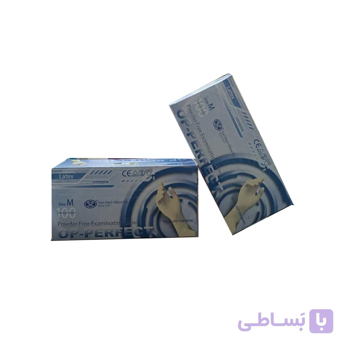 دستکش یکبار مصرف لاتکس بدون پودر OP-Perfect Excellent