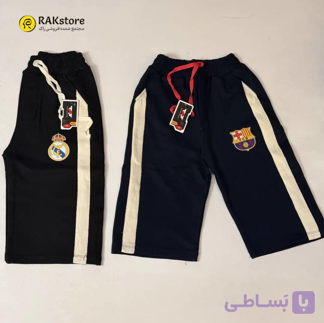 شلوارک پسرانه پنبه‌ای برند تی پی اف مشکی خطی — تصویر 1