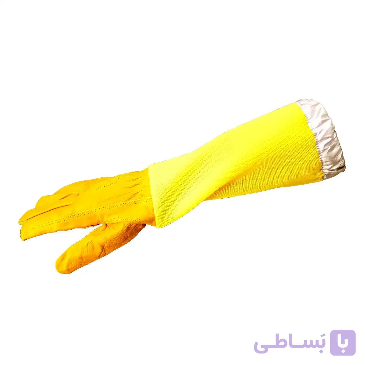 دستکش زنبورداری چرم طبیعی تمام تهویه پادنیش — تصویر 1