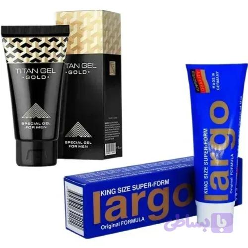 کرم حجم دهنده لارگو + ژل تیتان گلد (تقویت نعوظ و افزایش سایز و حجم )
