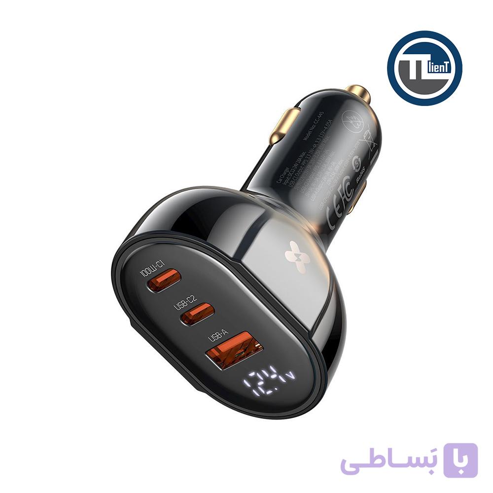 شارژر فندکی مک دودو مدل CC-4450 توان 128 وات با نمایشگر دیجیتال مشکی — تصویر 1