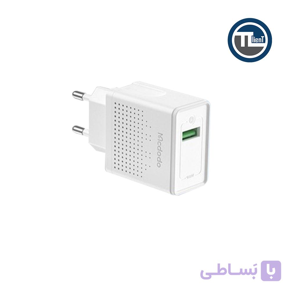 شارژر دیواری مک دودو مدل CH-5750 توان 18 وات با کابل 1 متری USB-C سفید — تصویر 1