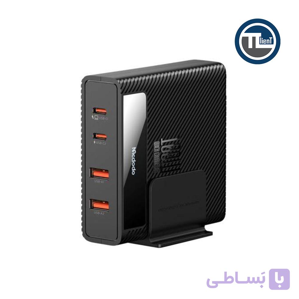 شارژر رومیزی مک دودو مدل CH-1802 توان 100 وات GaN با  4 پورت USB-C و USB-A مشکی — تصویر 1