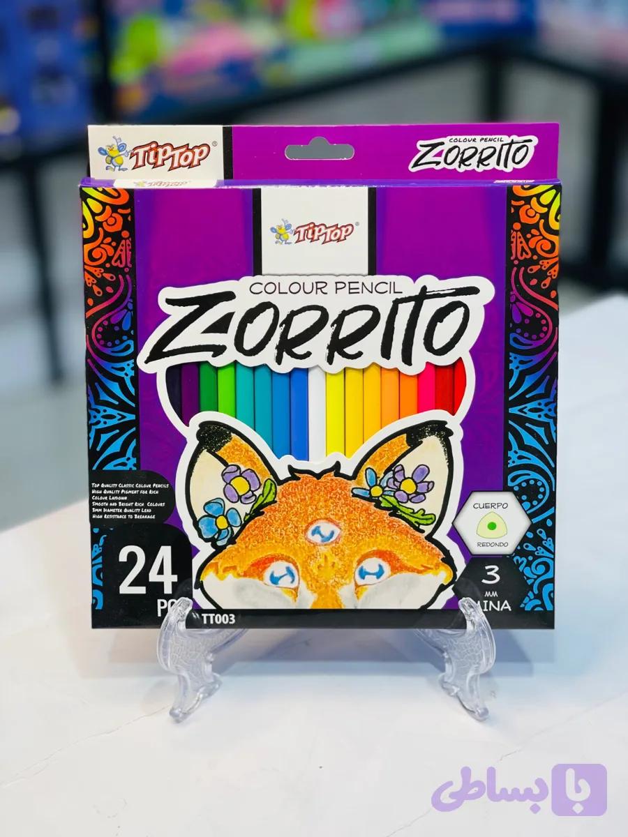 مداد رنگی 24 رنگ تیپ تاپ Zorrito (کد KMT1D)