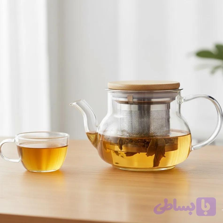 قوری پیرکس در چوبی 800ML یونیک کد UN-7929