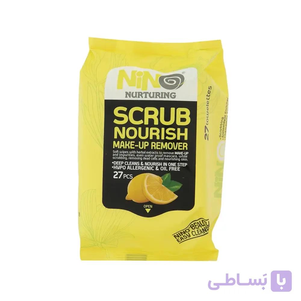 دستمال مرطوب پاک کننده آرایش لایه بردار نینو لیمویی Lemon — تصویر 1