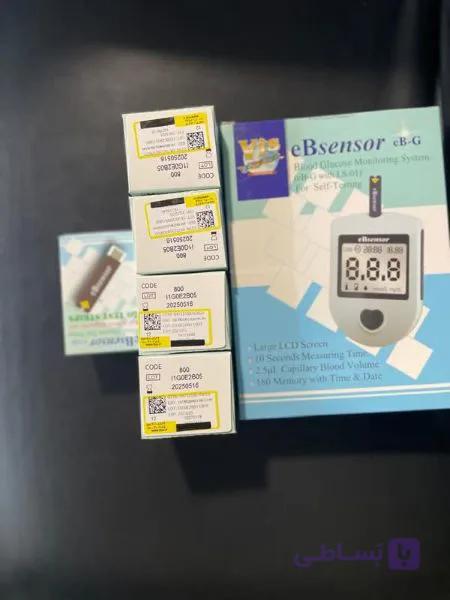 دستگاه تست قند خون (ebsensor)+6 بسته نوار50 عددی — تصویر 1
