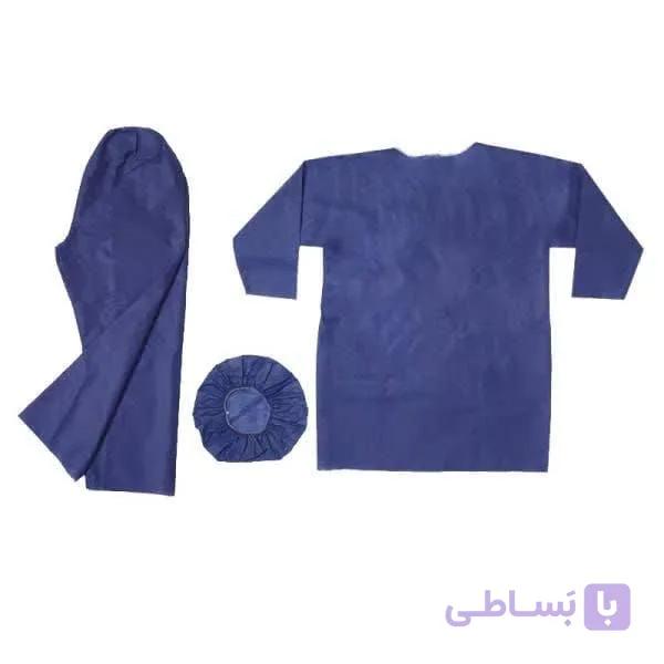 لباس 3 تیکه بیمار_بلوز_کلاه_شلوار آبی — تصویر 1