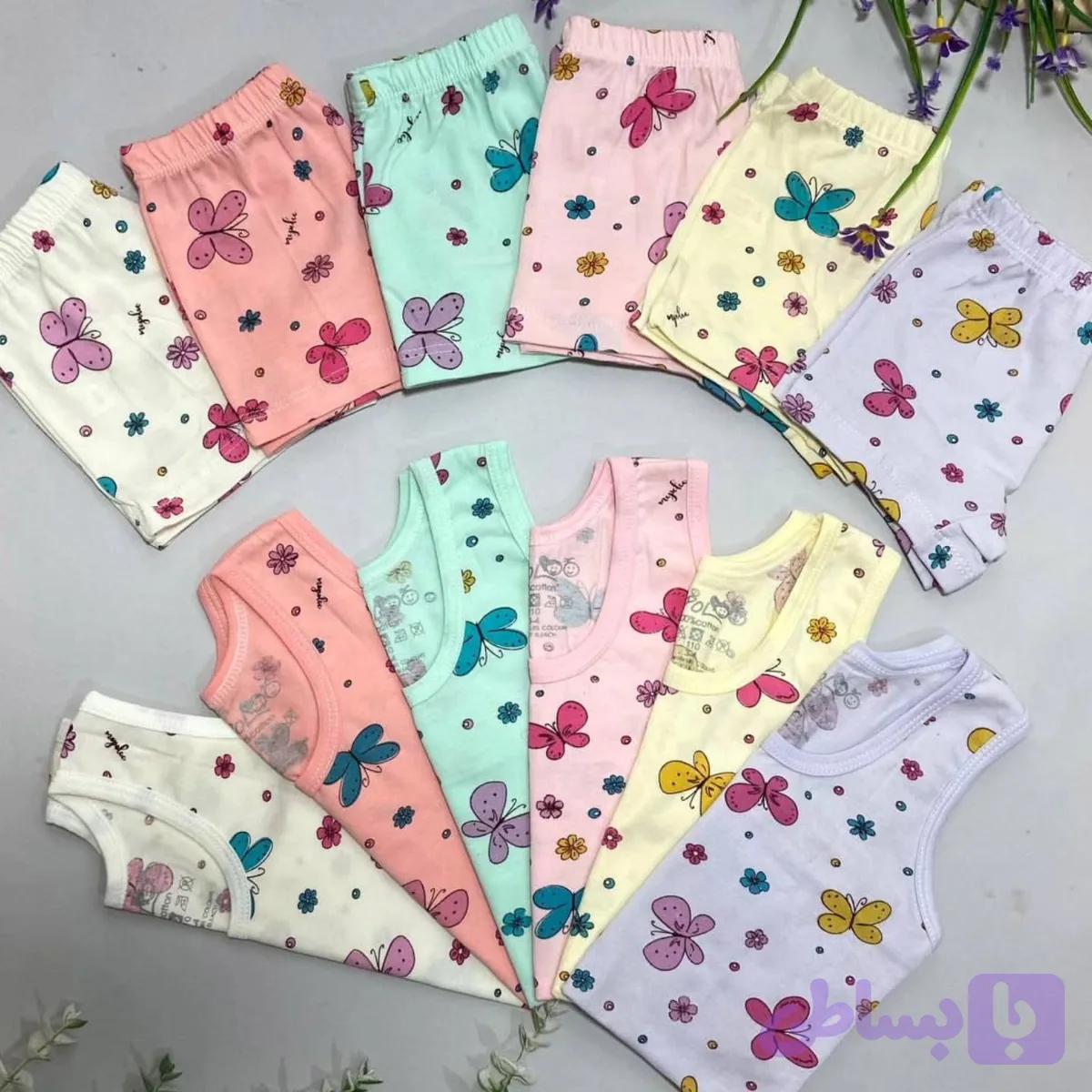 طرح ست رکابی شورت دخترانه طرح گل