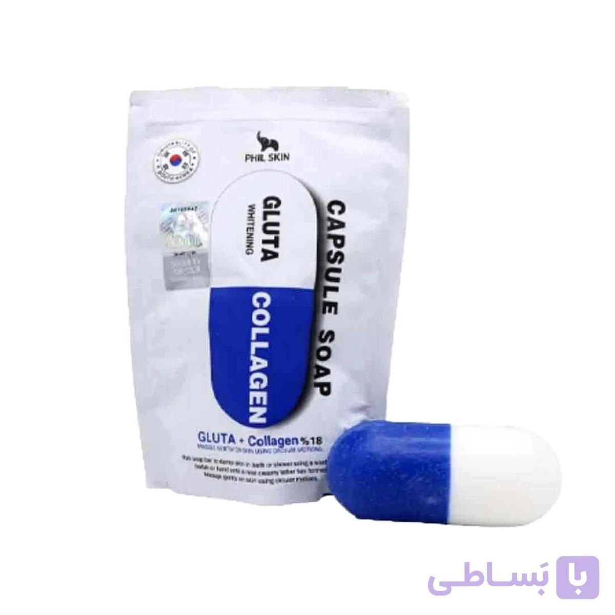 صابون کپسولی کره ای فیل اسکین گلوتاتیون – آبی (کلاژنساز و لیفت کننده و جوانساز) — تصویر 1