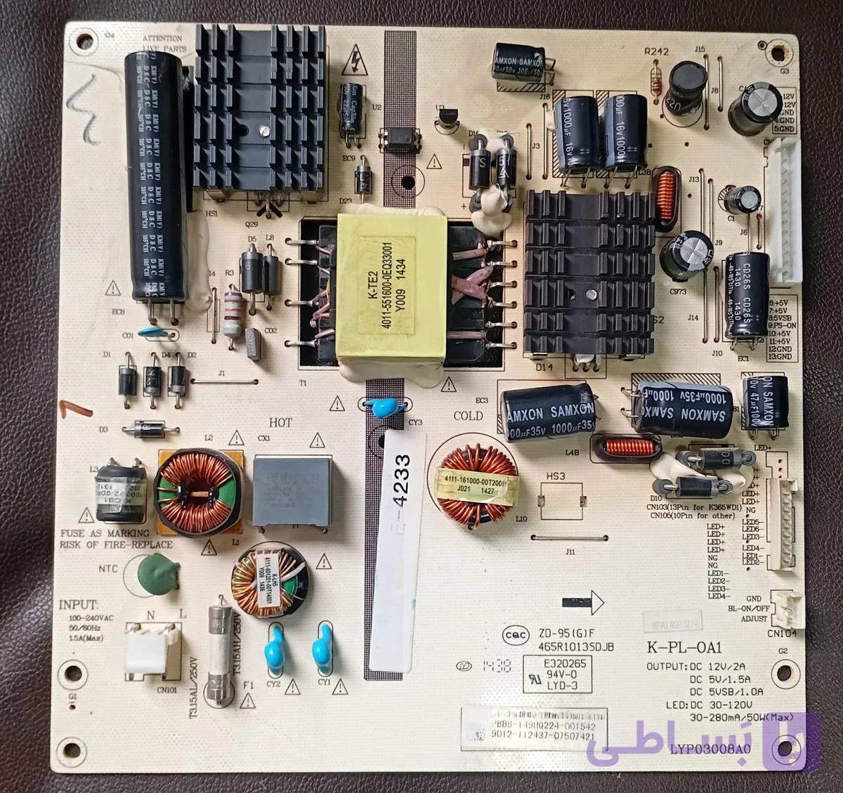 برد پاور تلویزیون بلست 43SB110S