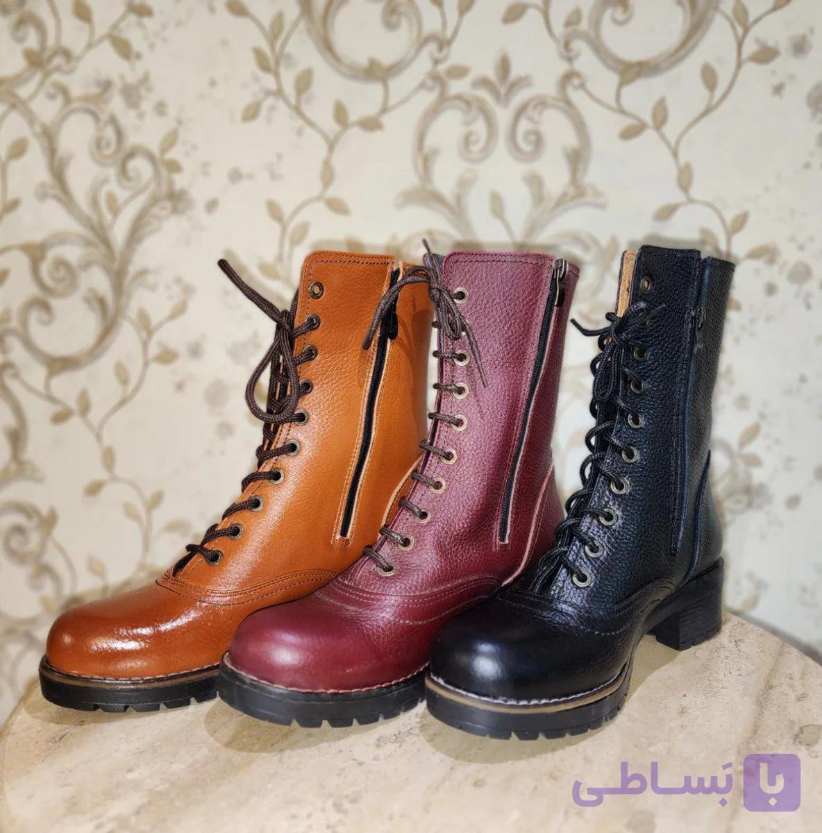 نیم بوت زنانه مدل آیلار چرم امیر جنس چرم طبیعی