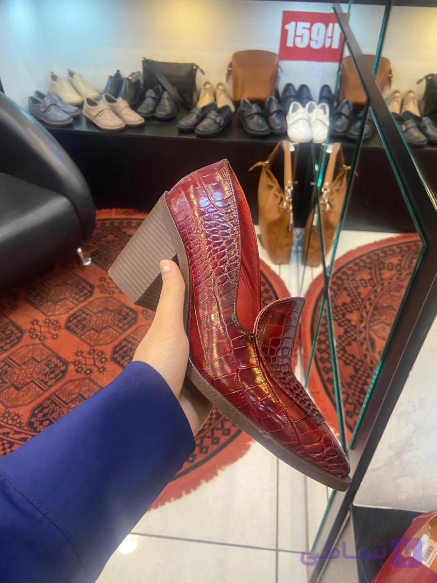 کفش مجلسی زنانه مدل ماری با کفی چوبی چرم امیر جنس چرم طبیعی