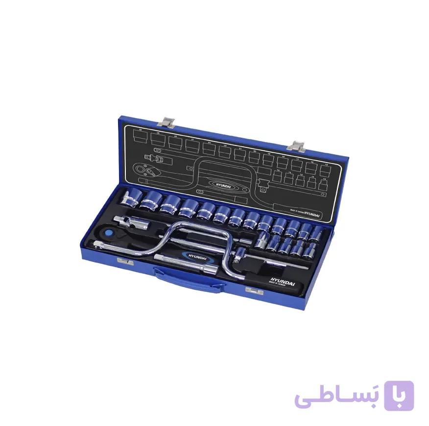 جعبه بکس 1/2 اینچ ، ۲۴ پارچه با سطح فول پولیش مدل HT-9124 هیوندای
