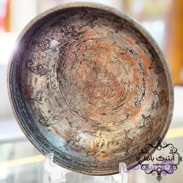 کاسه قاجاری الماس تراش قلم – کلکسیونی و کمیاب – قطر ۱۵/۵ – دوره قاجار – قدیمی — تصویر 1