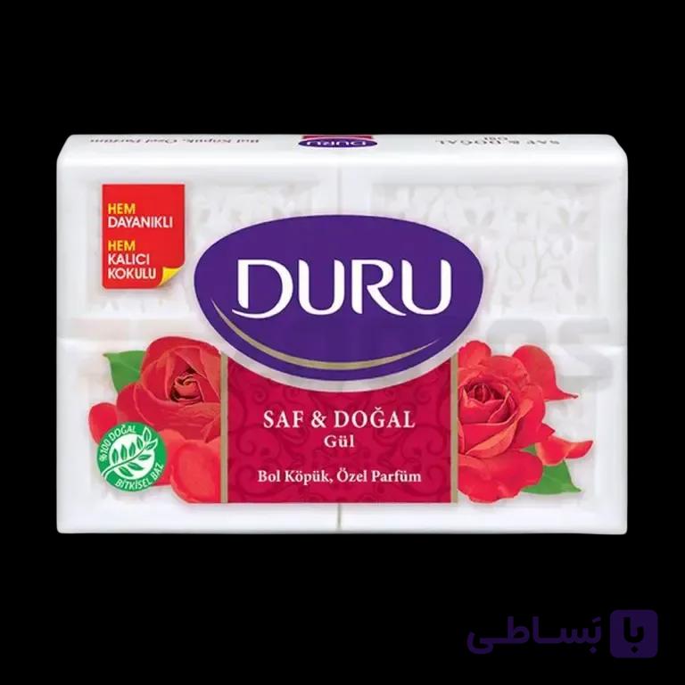 صابون دورو مدل Saf And Dogal گل رز بسته 4 عددی