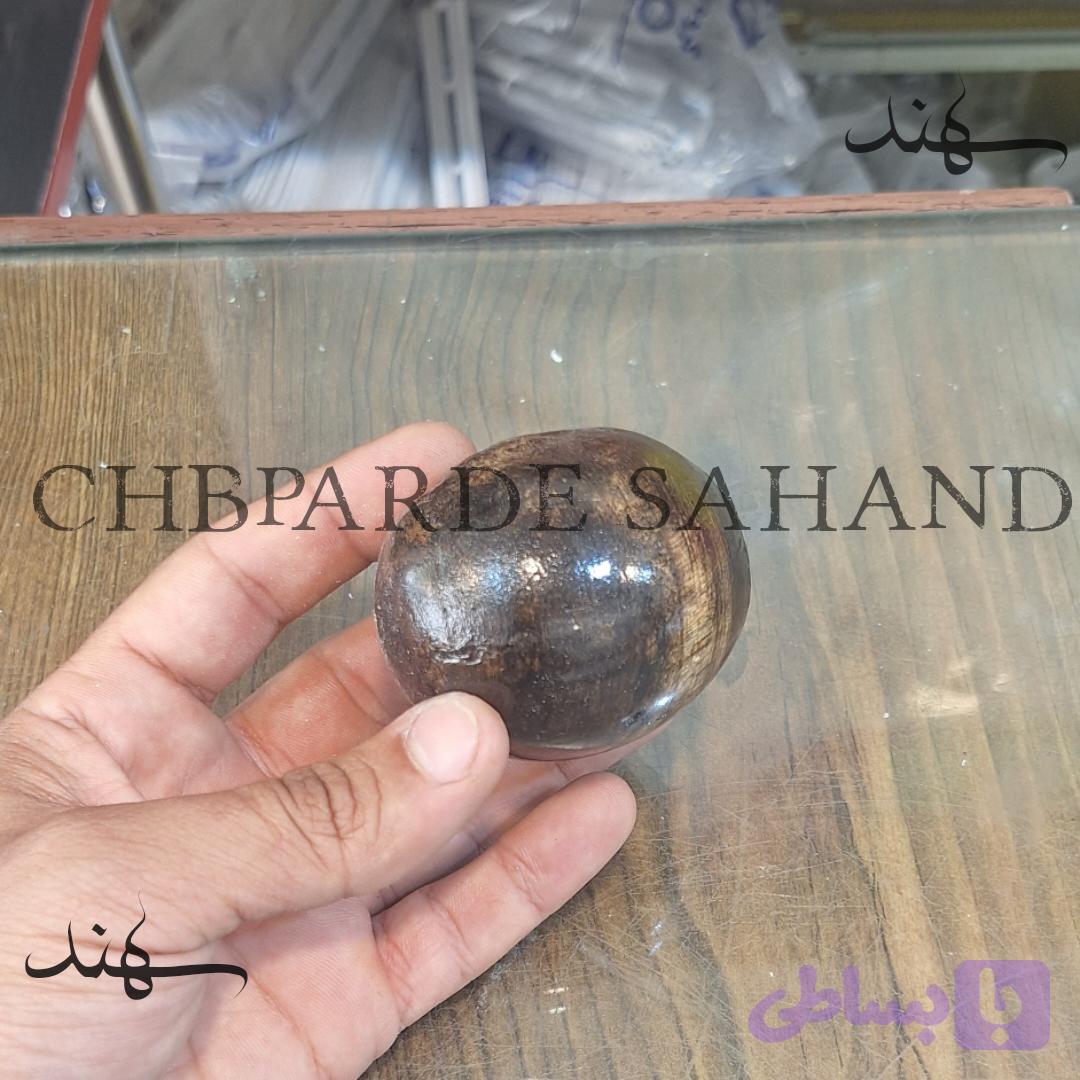 سَری چوب پرده (قُپه) چوبی مدل گرد ساده رنگ قهوه ای سوخته
