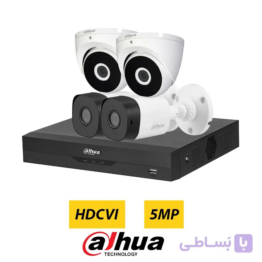 پکیج اقتصادی دوربین مداربسته 4 کانال داهوا 5 مگاپیکسل