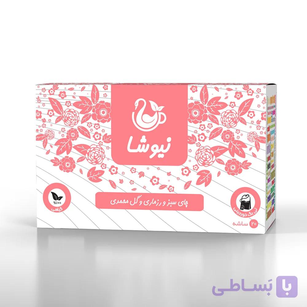 چای سبز و رزماری و گل محمدی