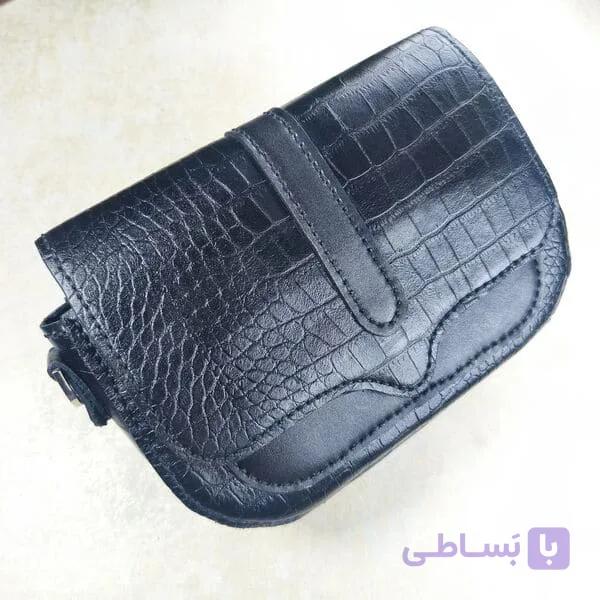 کیف چرم زنانه مشکی مدل اطلس — تصویر 1