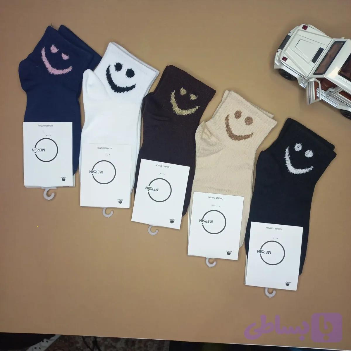 جوراب مچی زنانه فانتزی طرح smile — تصویر 1