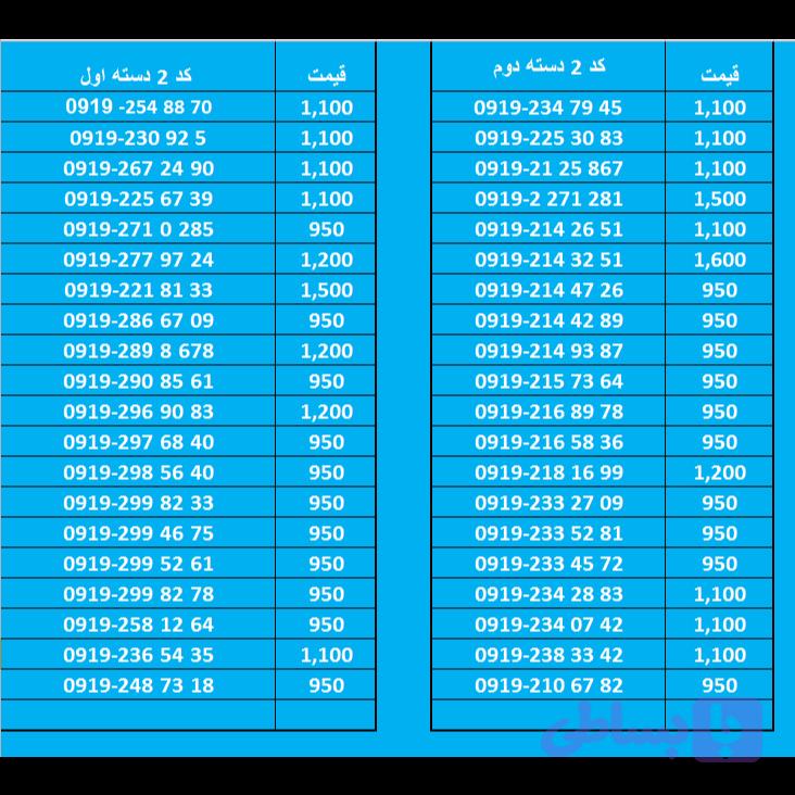 سیم کارت 0919 کد 2 — تصویر 1