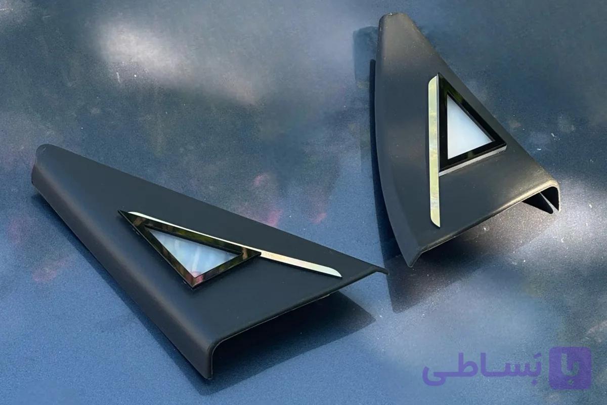 قاب تیوتر چراغ دار آینه لچکی پژو پارس و 405 مشکی و کرم