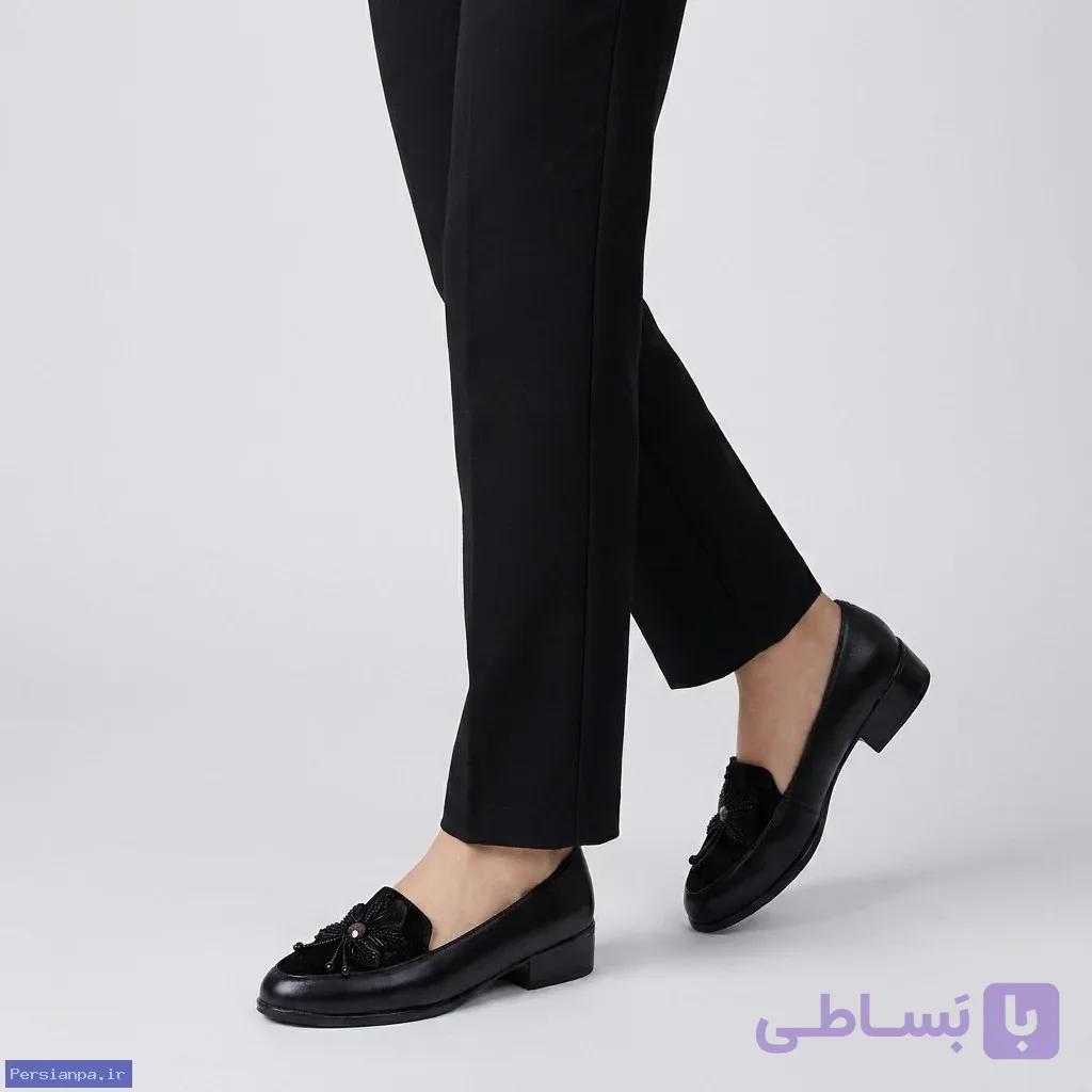 کفش تخت عروسکی زنانه با یکسره مدل 2070 — تصویر 1