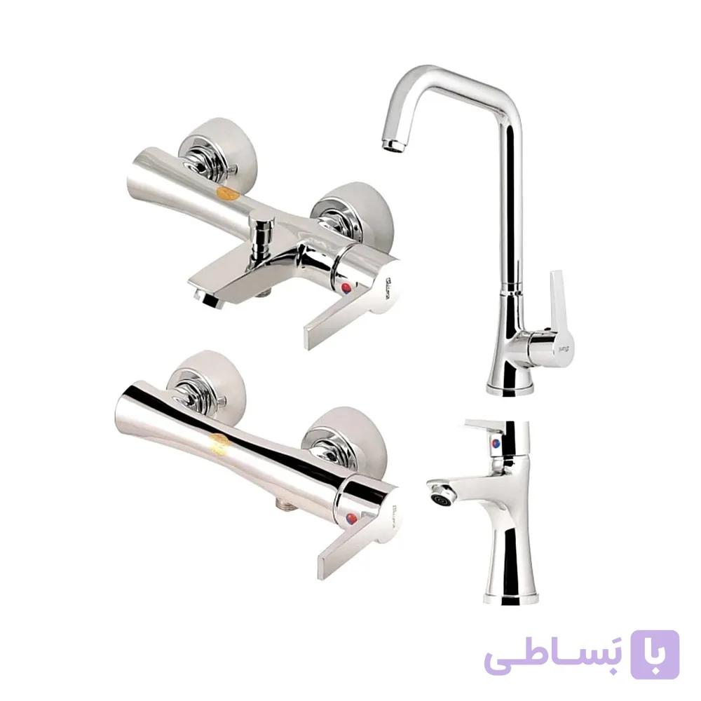 ست شیرآلات شیذر مدل ارس کروم مجموعه 4 عددی