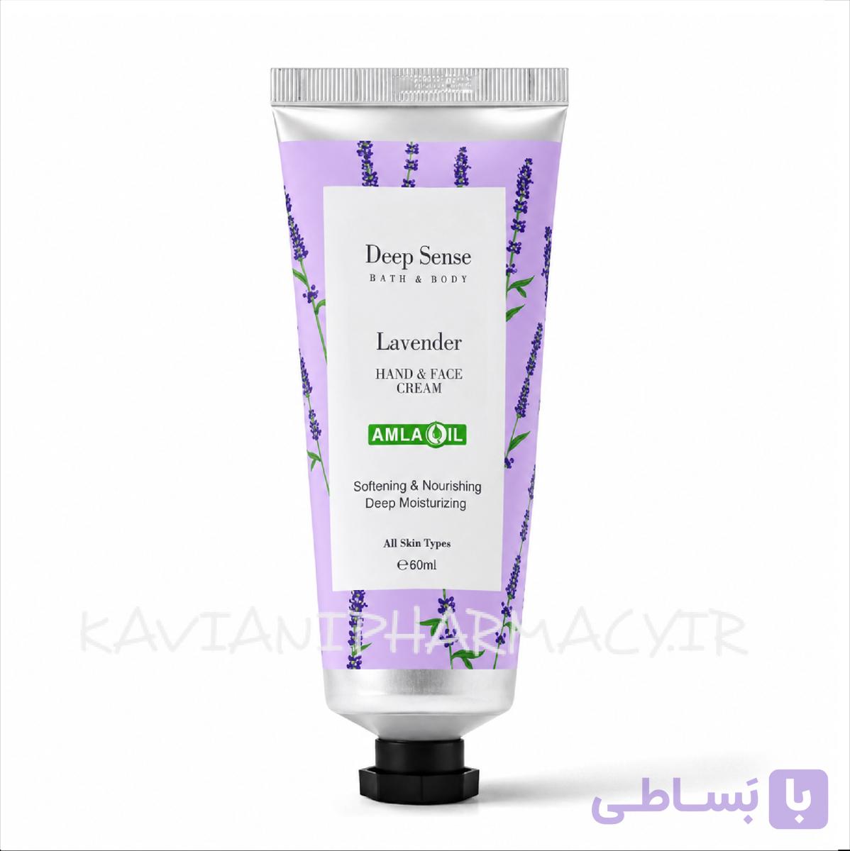 کرم مرطوب کننده دست و صورت لوندر دیپ سنس مناسب انواع پوست 60 میل — تصویر 1