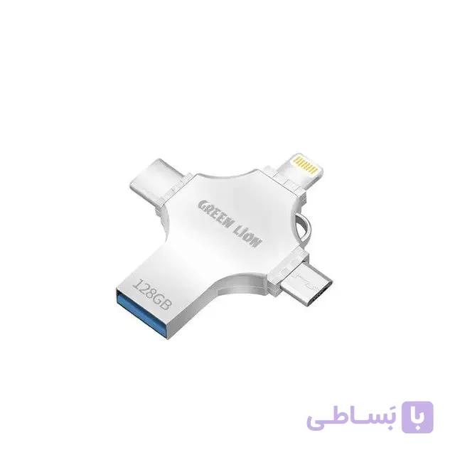 فلش مموری چهار کاره گرین لاین GN4IN1USB128SL USB 4 ظرفیت 128 گیگابایت