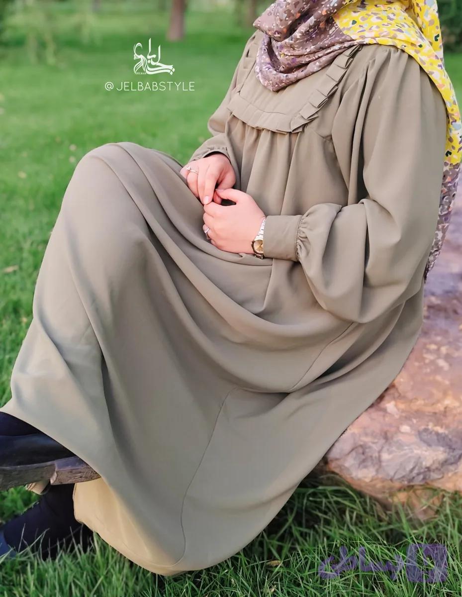 مانتو عبایی کرپ الیزه اعلاء مدل ریحون
