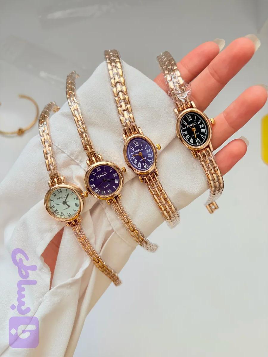 ساعت مچی زنانه بیضی بک استیل ابکاری قوی اعداد رومی