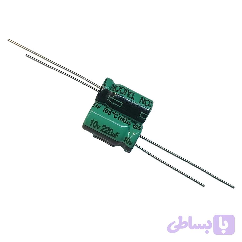 خازن الکترولیتی 220uF / 10V مارک TAICON (HG) — تصویر 1