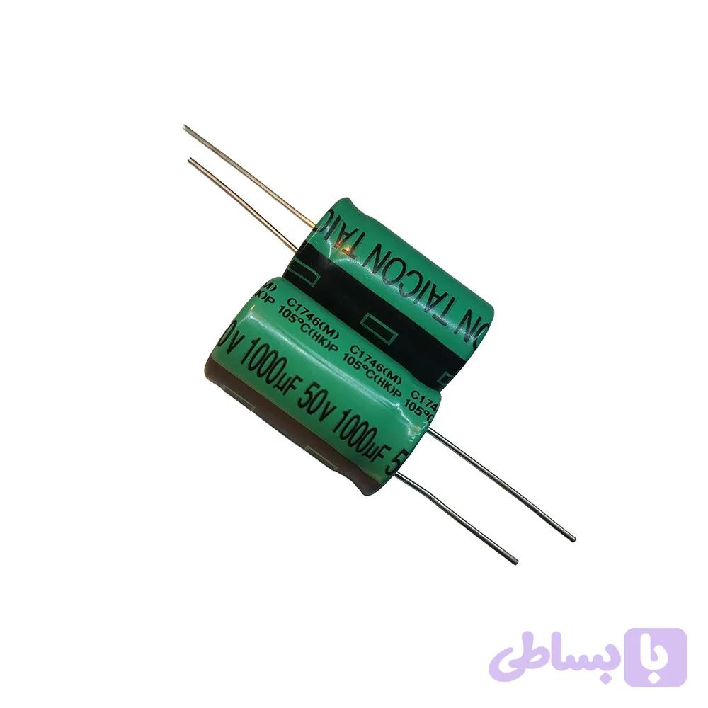 خازن الکترولیتی 1000uF / 50V مارک TAICON (HK) — تصویر 1