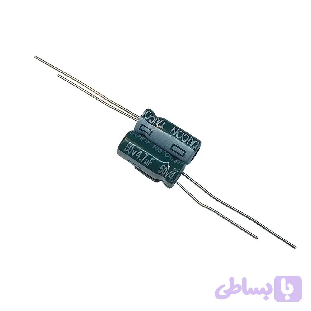 خازن الکترولیتی 4.7uF / 50V مارک TAICON PZ(PW) — تصویر 1