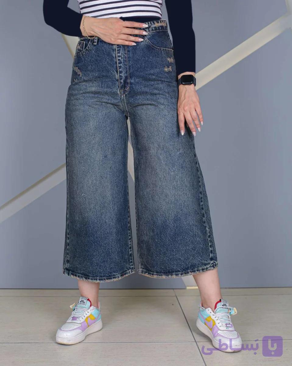 شلوار ایزی بگ آبی روشن زنانه | قد 84 | Easy Baggy Wide Leg Jeans | کد 60900 — تصویر 1