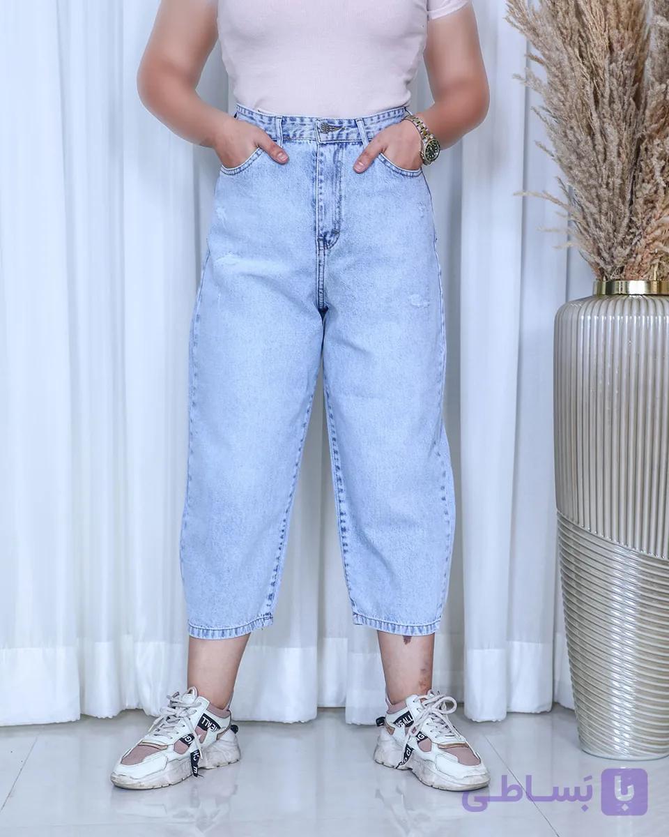 شلوار جین بالنی آبی یخی زنانه سایز 36 تا 44 | Balloon Jeans | کد 911800 — تصویر 1
