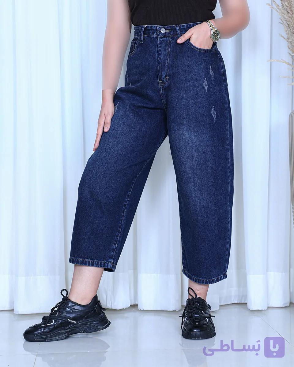 شلوار جین بالنی زنانه سرمه‌ای قد 90 | Balloon Jeans | کد 912100 — تصویر 1
