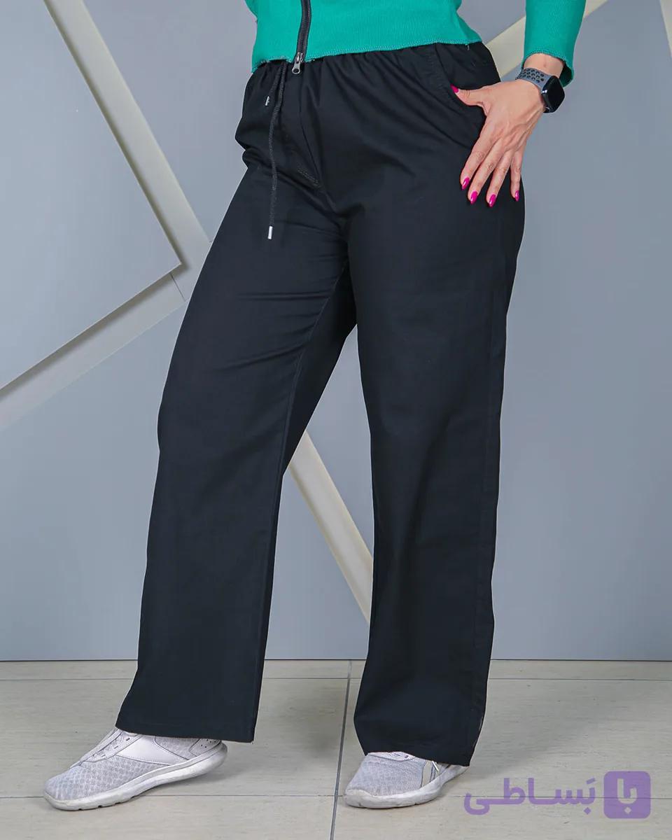 شلوار خنک جین کاغذی مشکی زنانه | قد 102 سایز 36 تا 52 | Cool Black Paper Jeans | کد 50800 — تصویر 1