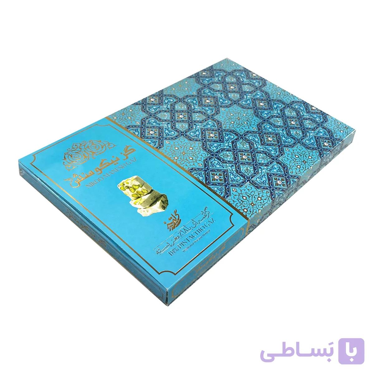 گز نیکومنش 28 درصد مغز پسته لقمه زرین – 300 گرم — تصویر 1