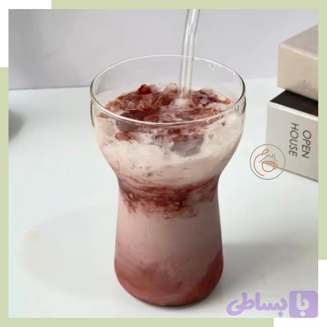 لیوان پیرکس اسموتی طرح قارچ یا شیپوری(دهن باز)