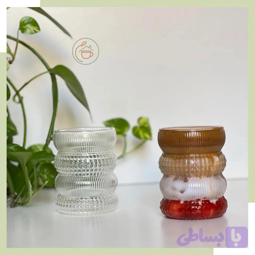 لیوان پیرکس دوناتی طرح دار(4حلقه)