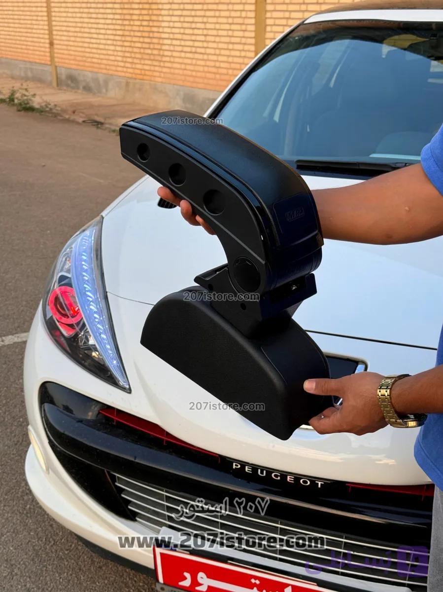 کنسول وسط متحرک فابریکی پژو 206 و 207 -مشکی قرمز — تصویر 1