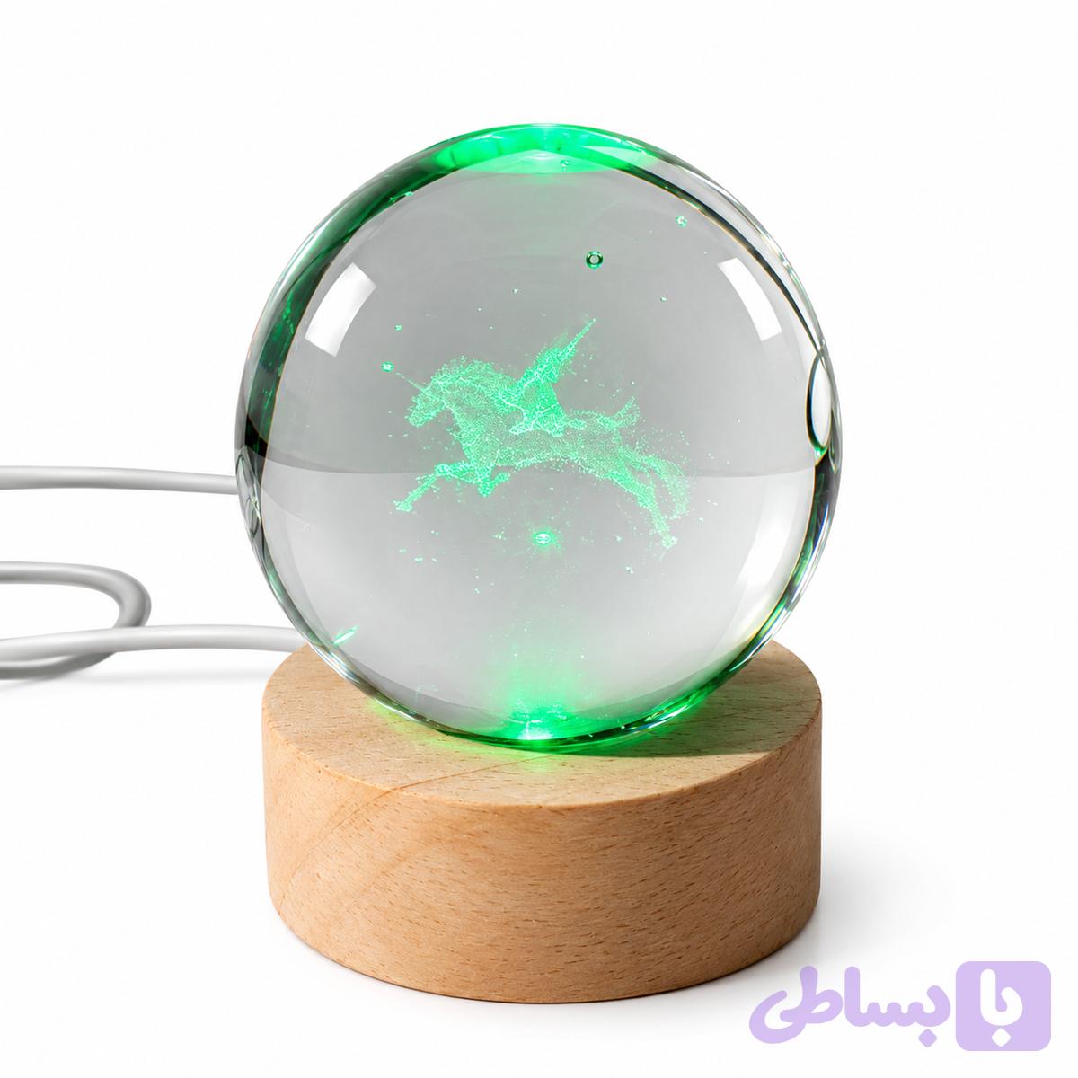 گوی کریستالی اسب تک شاخ — تصویر 1