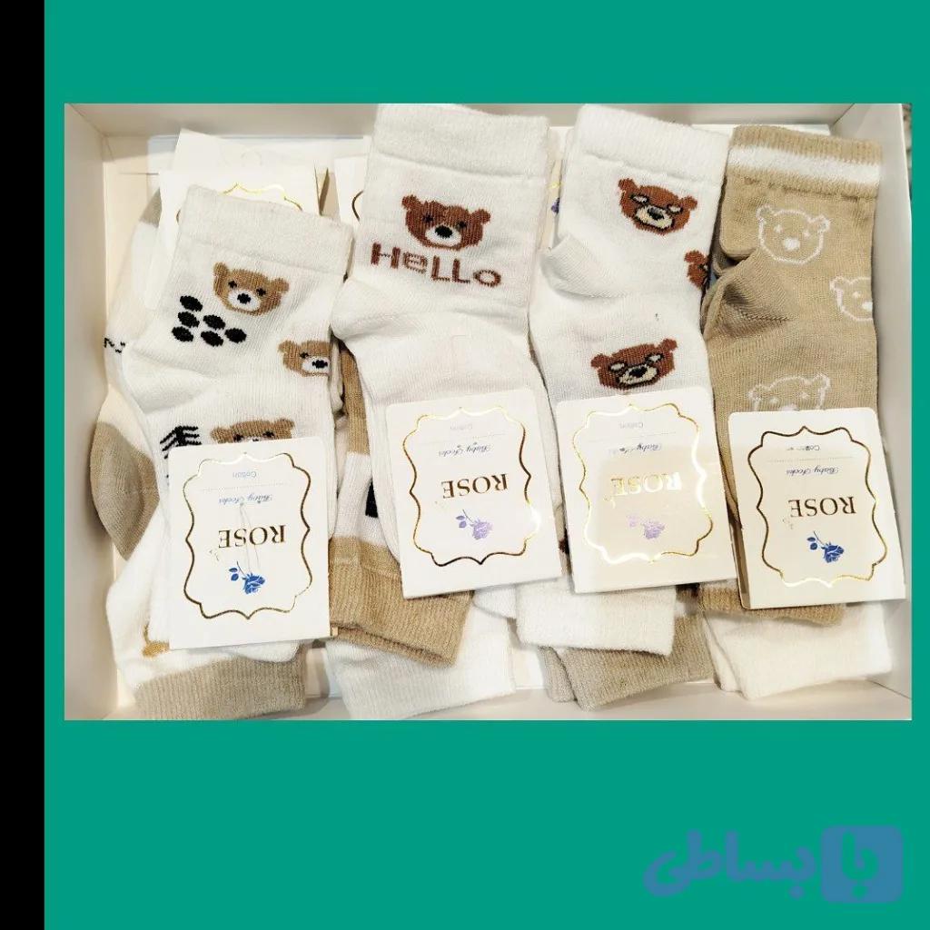 جوراب بچگانه عمده 36جفتی ساقدار پنبه سه سایزی1.2.3 — تصویر 1